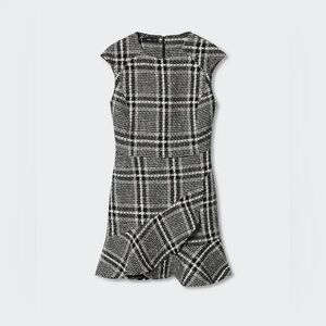 BNWT Mango striped tweed dress black white 1XL
